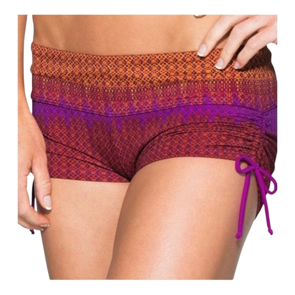 Athleta Rio Vista Saffron Red Scrunch Swim Shorts - Picture 1 of 6